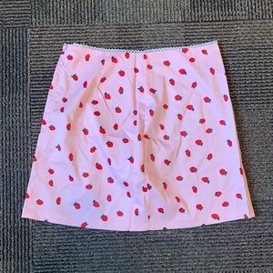 Strawberry print mini skirt, L